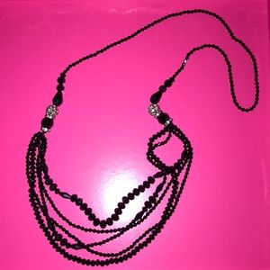 Navy blue/black long necklace